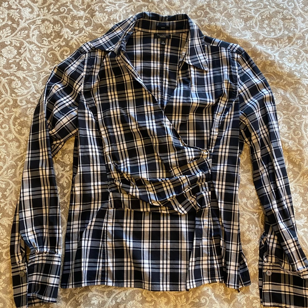 Talbots Faux Wrap Blouse